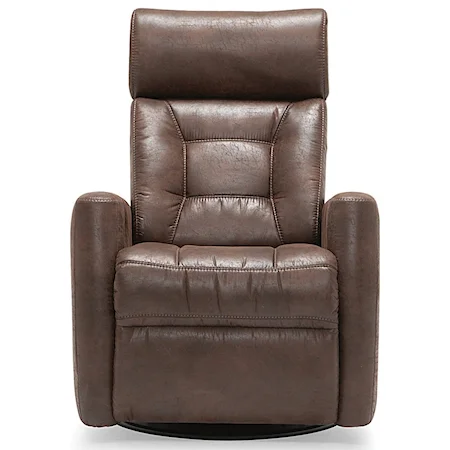 Contemporary Power Swivel Gliding Recliner with Power Headrest